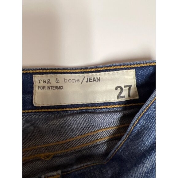 Rag & Bone Skinny Distressed Destroyed Denim Blue Jeans Women's Size 27 - Picture 10 of 13